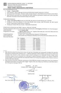 AGENDA REMEDIASI SEMESTER GENAP TA 2017/2018 PRODI TEKNIK LINGKUNGAN & ARSITEKTUR