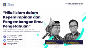 Kali Pertama Studium Generale AAI FTSP UII Digelar Secara Virtual