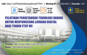 Pelatihan Zoom Meeting Advanced bagi Tendik FTSP UII