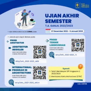 JADWAL UJIAN AKHIR SEMESTER GANJIL TAHUN AKADEMIK 2022/2023 FTSP UII