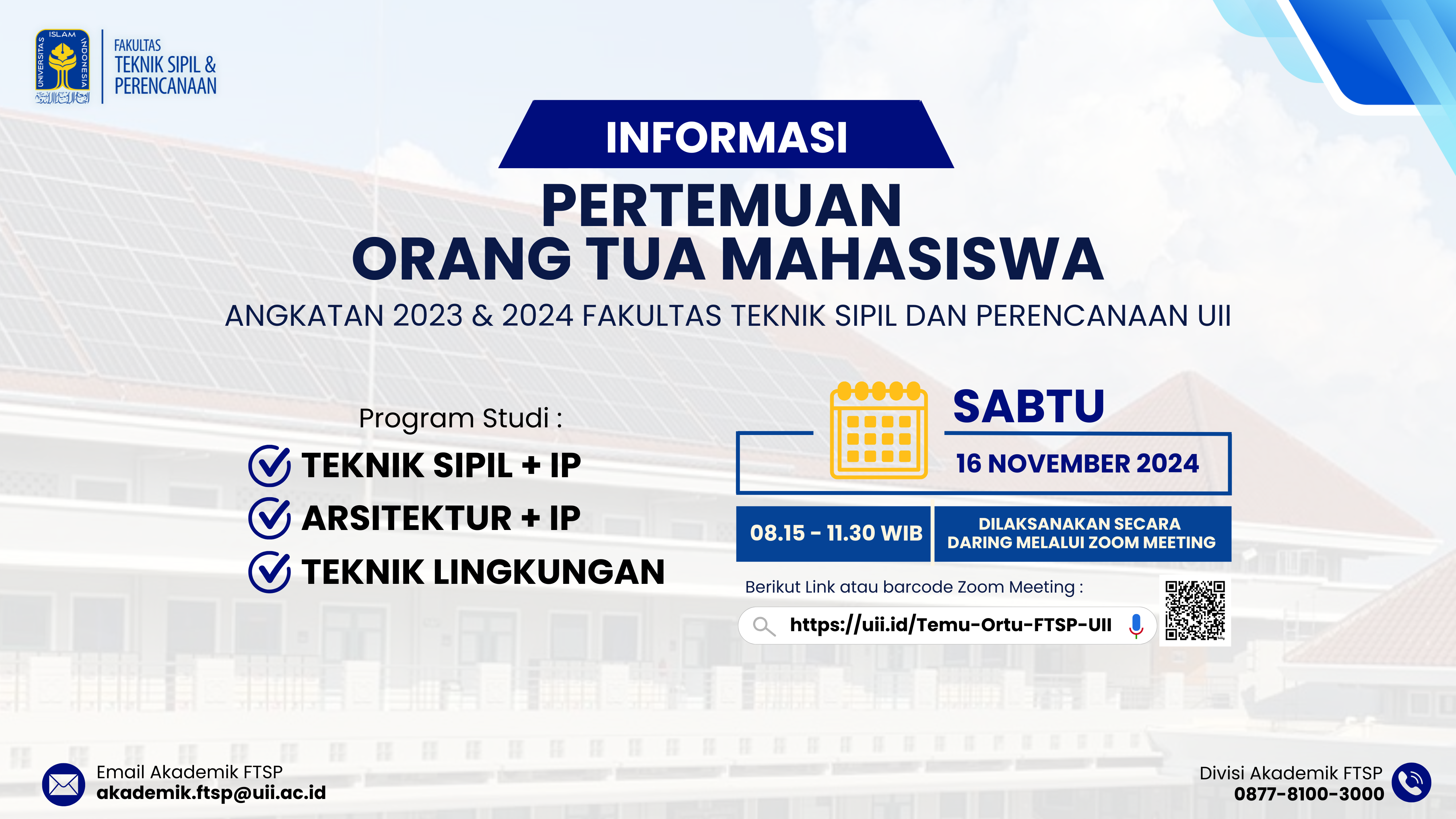 Silaturahim dan Temu Orang tua / Wali Mahasiswa FTSP UII